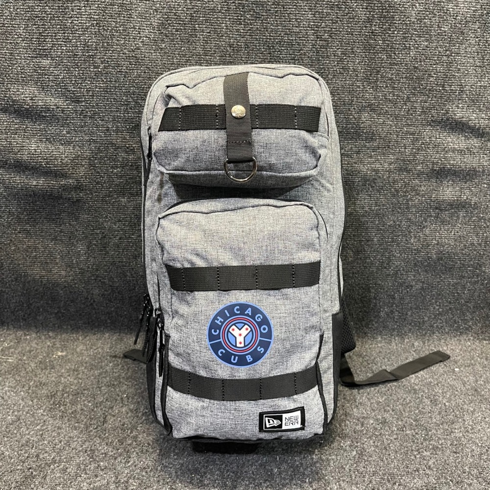 New Era MLB Chicago Cubs Baseball Backpack Heather Grey Black Travel School Bag